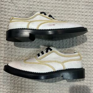 Burberry Bertram Topstitched Leather Brogues Womens 38 1/2